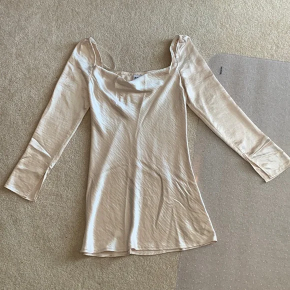 Princess Polly | Dresses | Princess Polly Champagne Cowl Neck Long Sleeve  Mini Dress | Poshmark